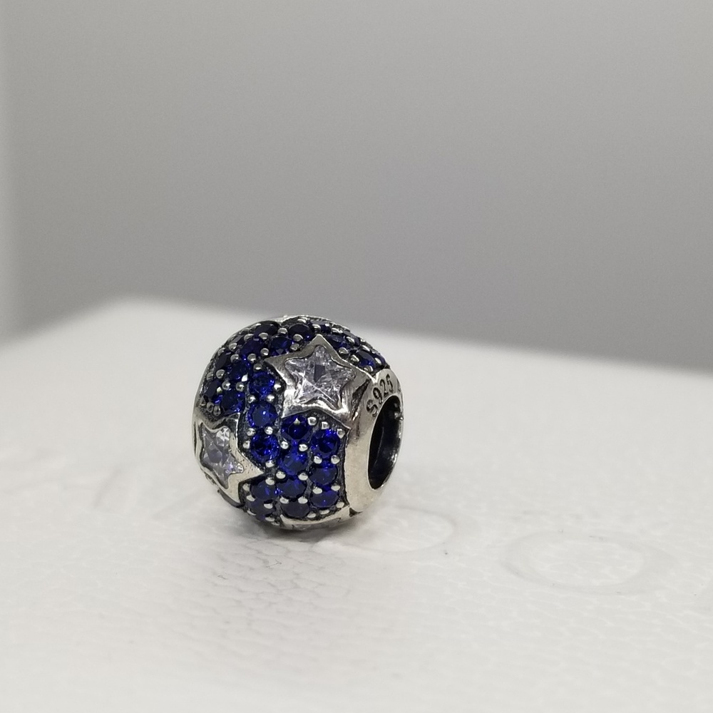 PANDORA Silver Midnight Blue Pave Stars Charm
